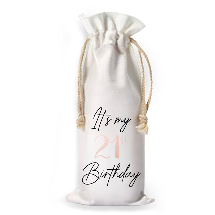 Its My Birthday Custom Wine Tote Bag