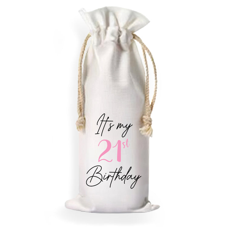 Its My Birthday Custom Wine Tote Bag