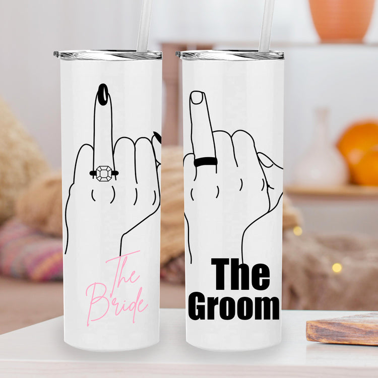 The Bride & Groom Personalized Metal Tumbler