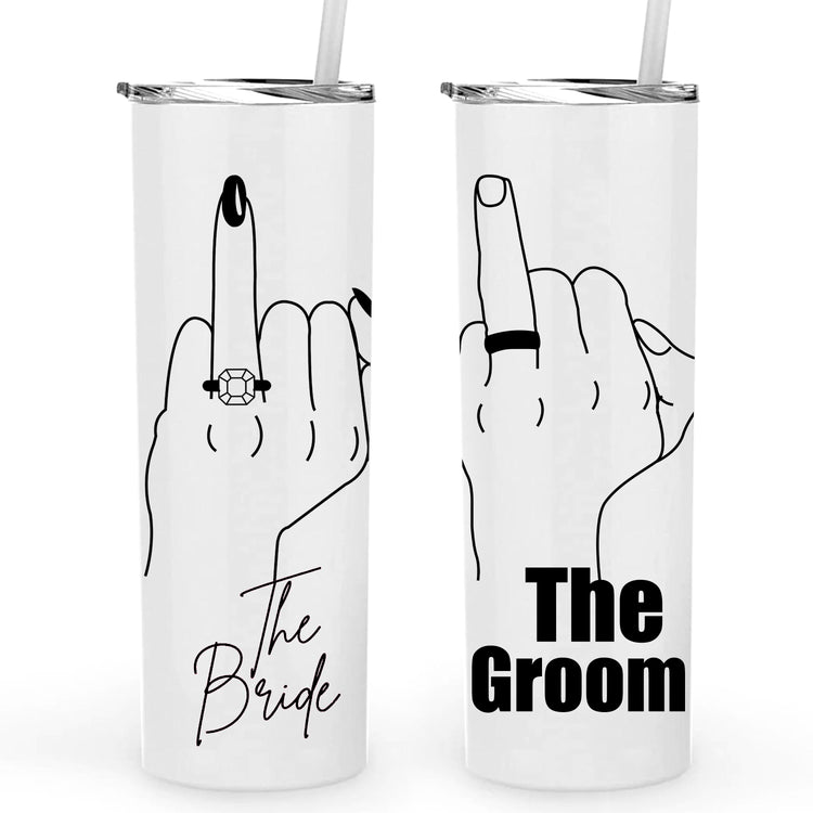 The Bride & Groom Personalized Metal Tumbler