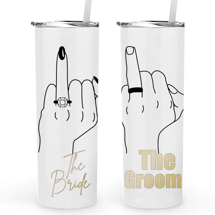 The Bride & Groom Personalized Metal Tumbler