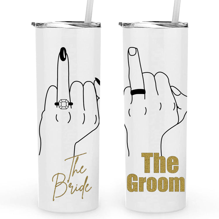 The Bride & Groom Personalized Metal Tumbler