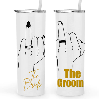 The Bride & Groom Personalized Metal Tumbler