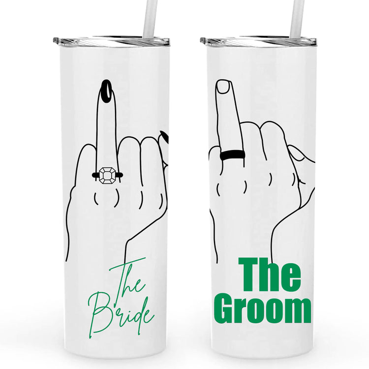 The Bride & Groom Personalized Metal Tumbler