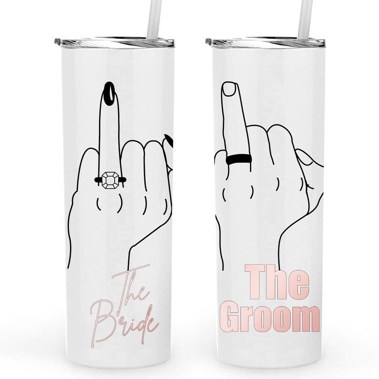 The Bride & Groom Personalized Metal Tumbler