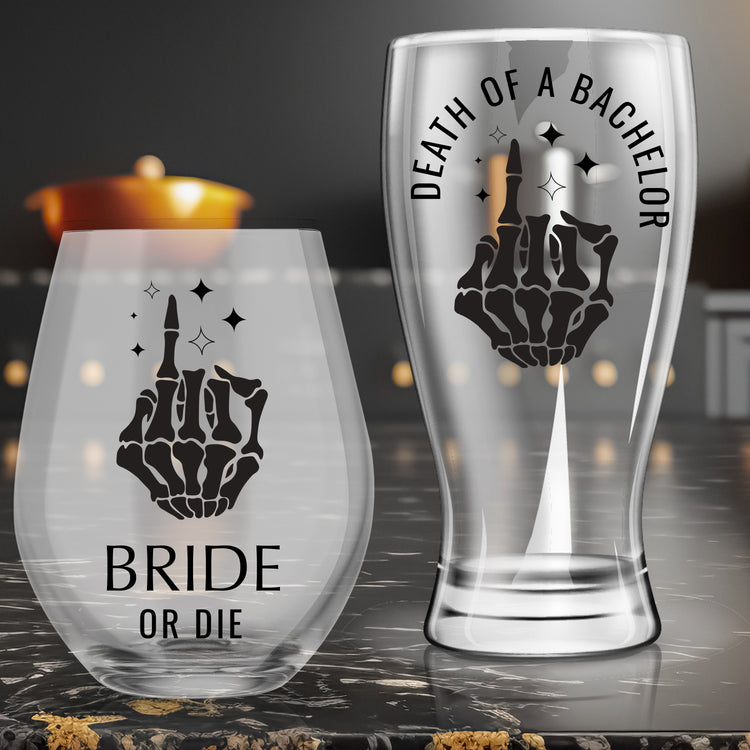 Custom Bride or Die & Death of a Bachelor Glasses