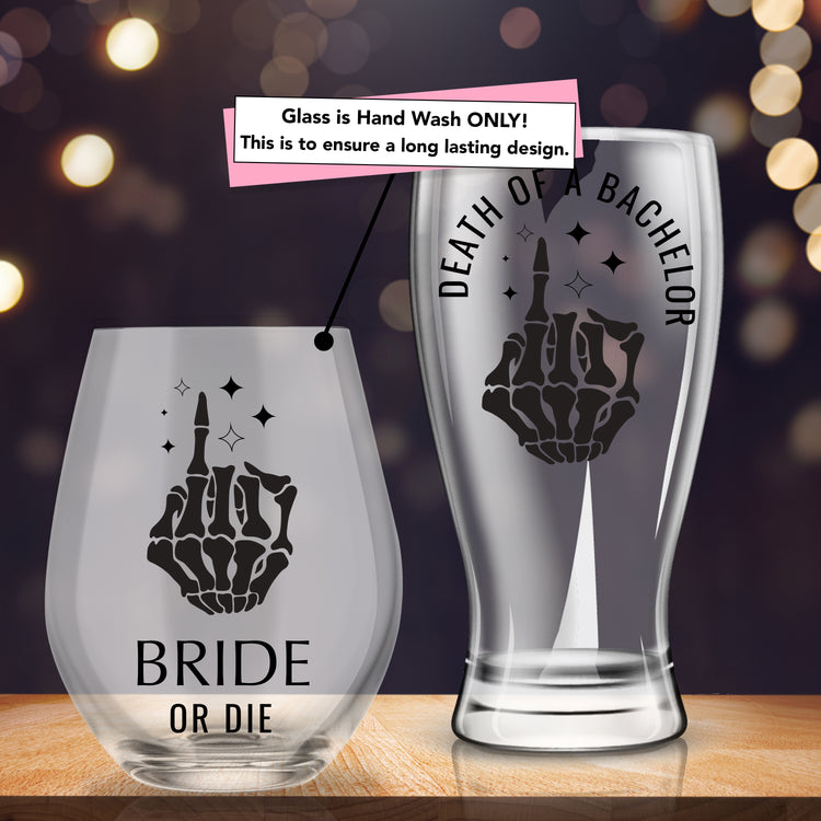 Custom Bride or Die & Death of a Bachelor Glasses