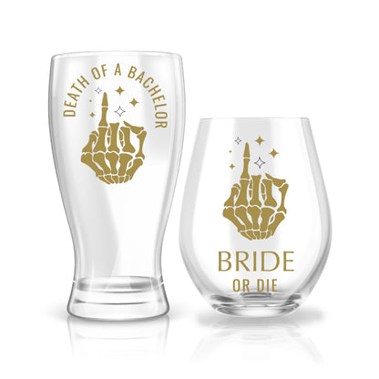 Custom Bride or Die & Death of a Bachelor Glasses