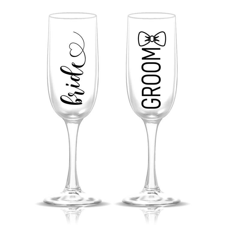 Bride and Groom Champagne Flutes