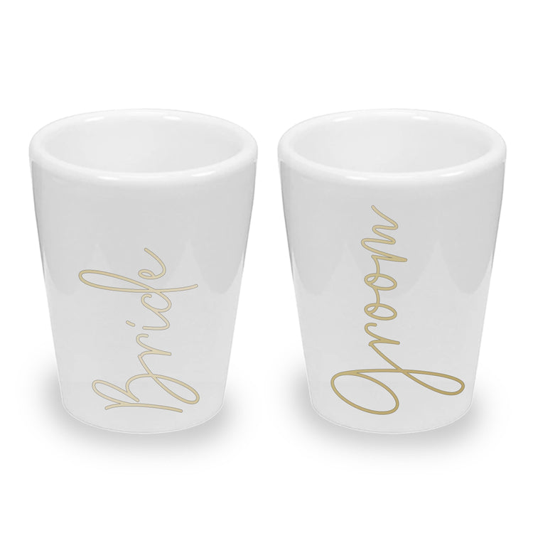 Wedding Shot Glasses for Bride and Groom