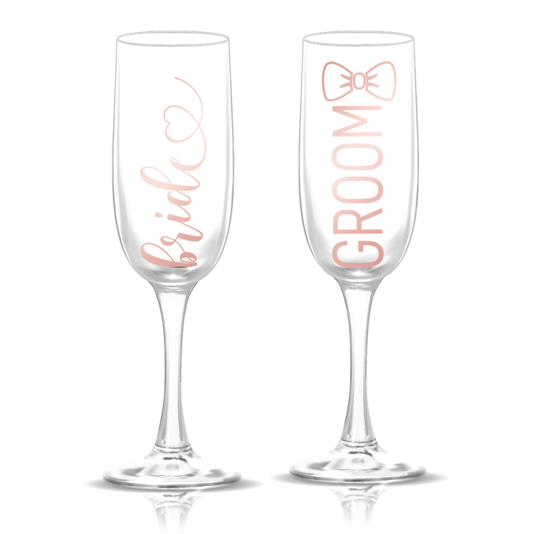 Bride and Groom Champagne Flutes