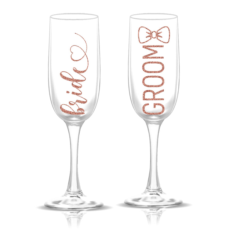 Bride and Groom Champagne Flutes