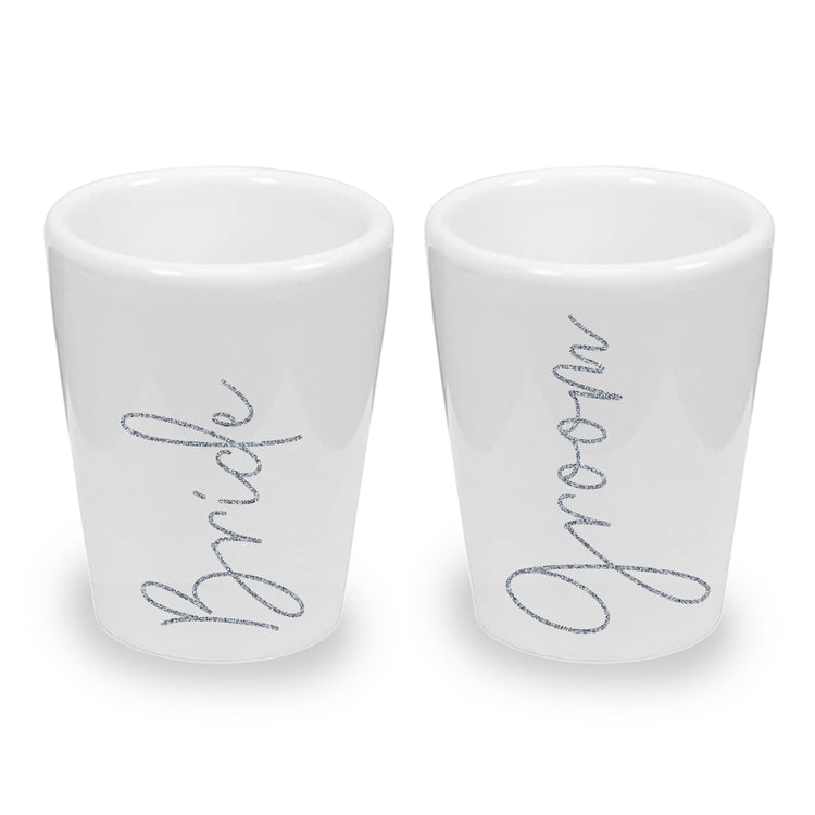 Wedding Shot Glasses for Bride and Groom