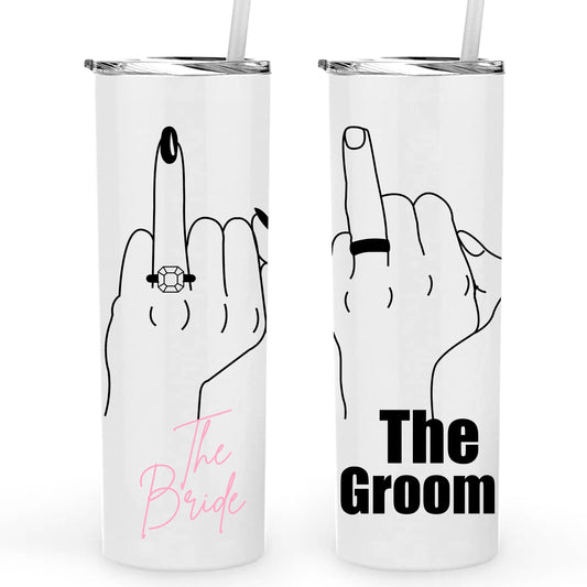 The Bride & Groom Personalized Metal Tumbler