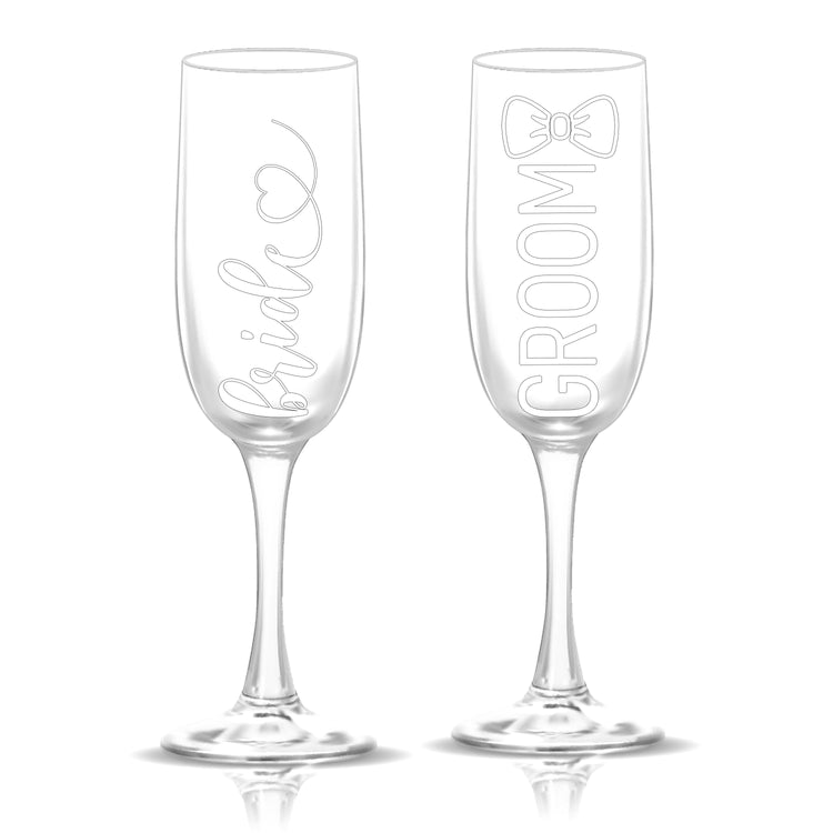 Bride and Groom Champagne Flutes