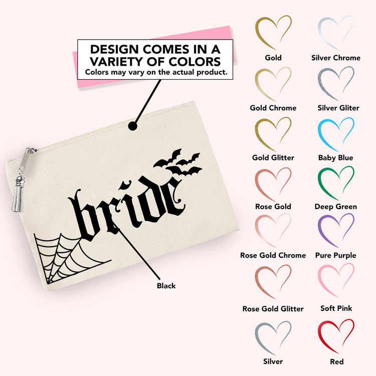 Custom Gothic-Themed Cosmetic Cases for Bride and Bridal Party