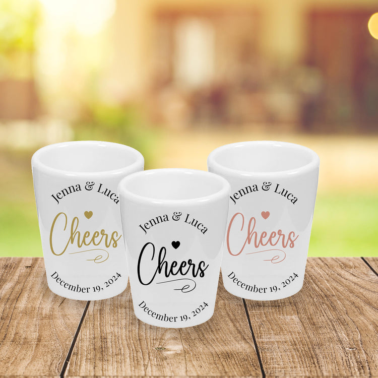 Cheers! Custom Engagement Party Shot Glasses