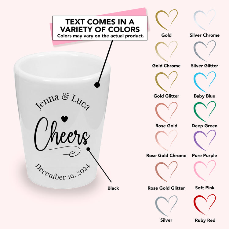 Cheers! Custom Engagement Party Shot Glasses