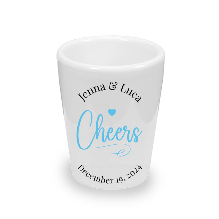 Cheers! Custom Engagement Party Shot Glasses