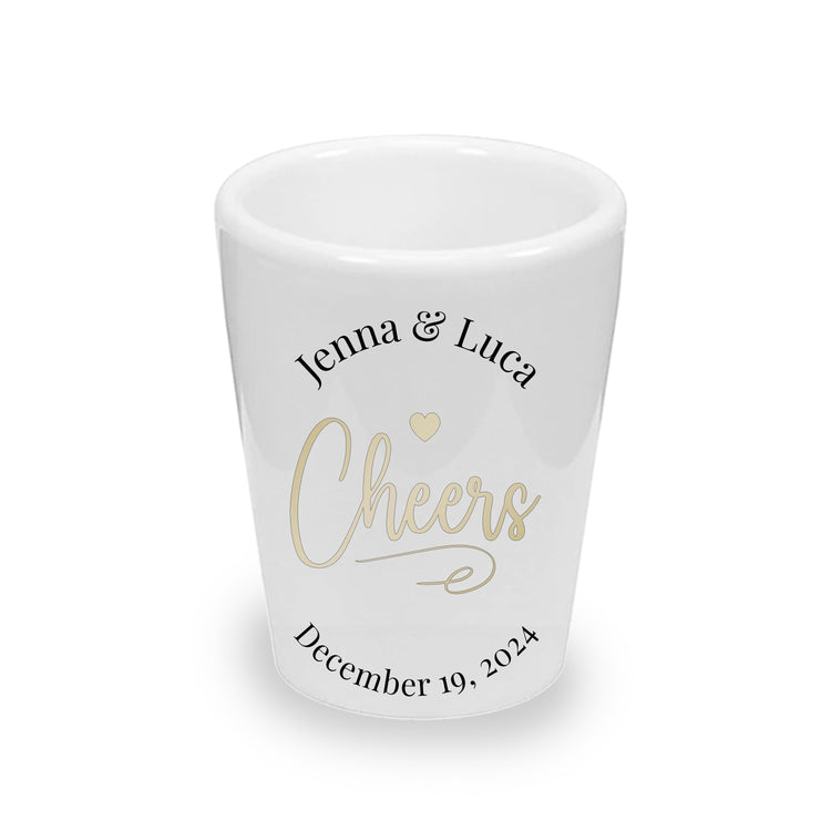 Cheers! Custom Engagement Party Shot Glasses