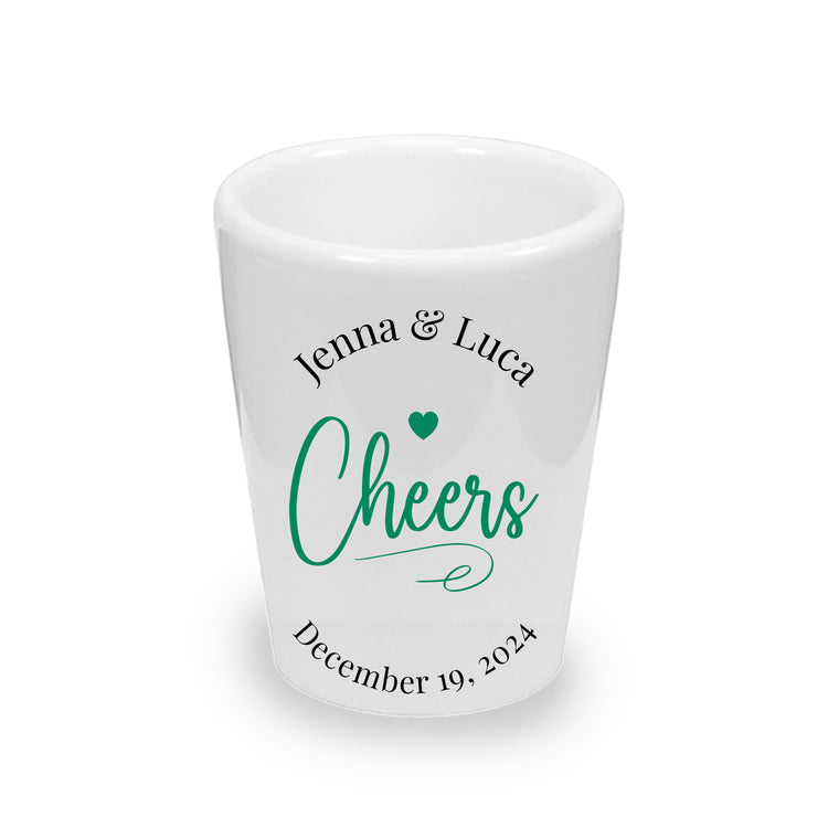 Cheers! Custom Engagement Party Shot Glasses