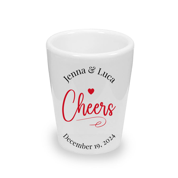 Cheers! Custom Engagement Party Shot Glasses