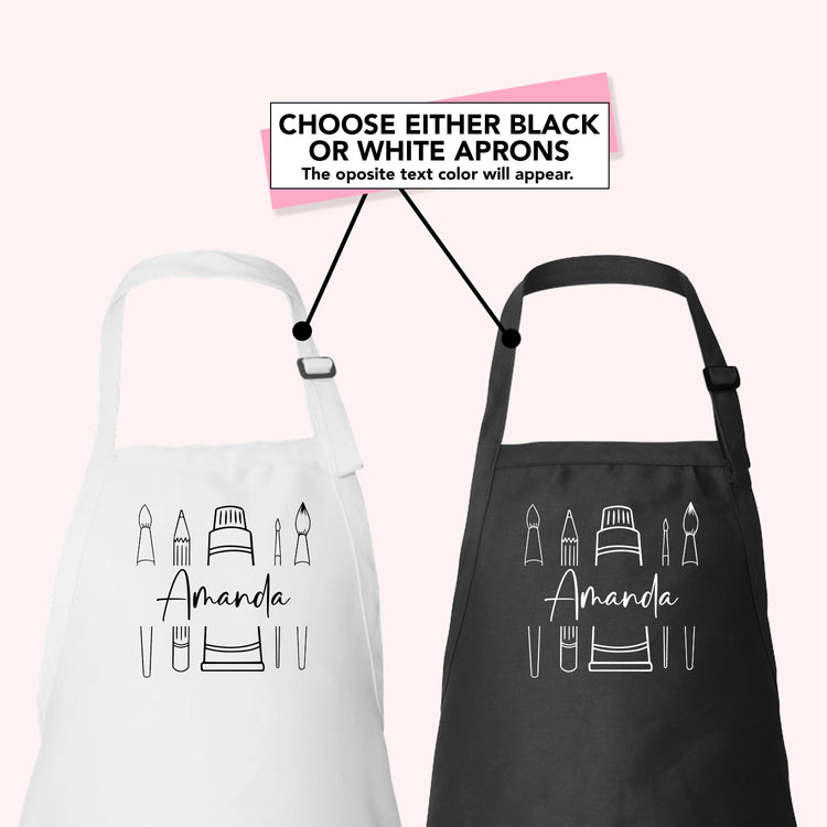 Simple Art Supplies and Name Custom Apron