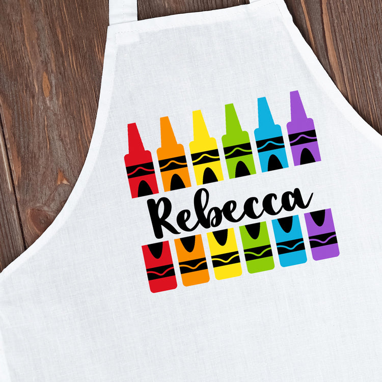 Crayon Design Art Teachers Custom Apron