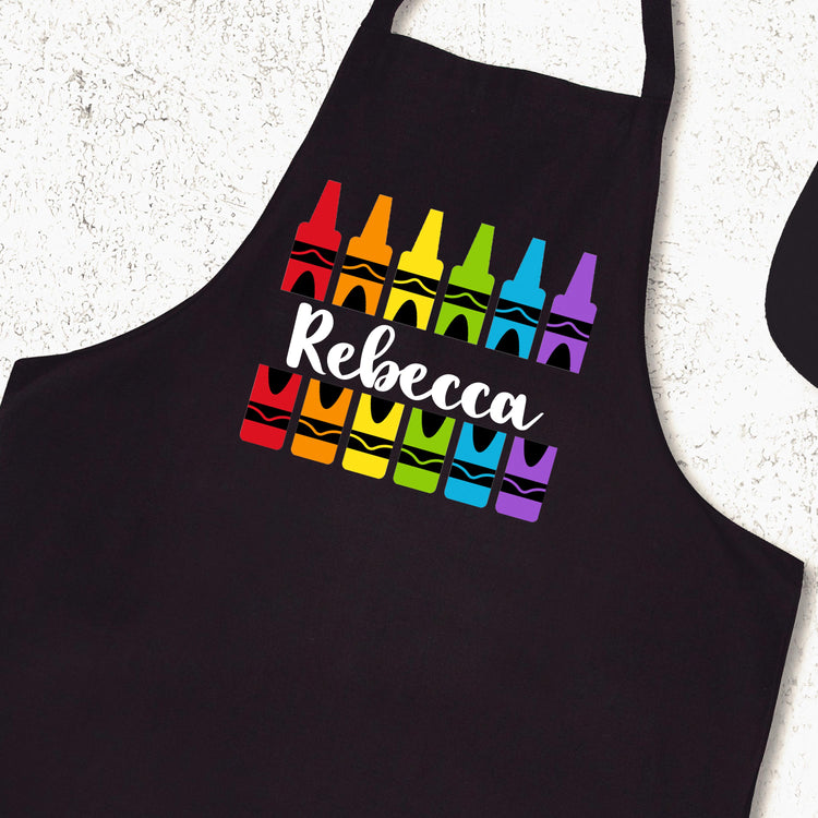 Crayon Design Art Teachers Custom Apron