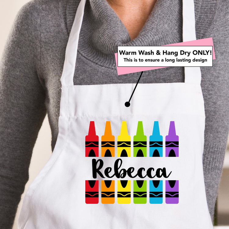 Crayon Design Art Teachers Custom Apron