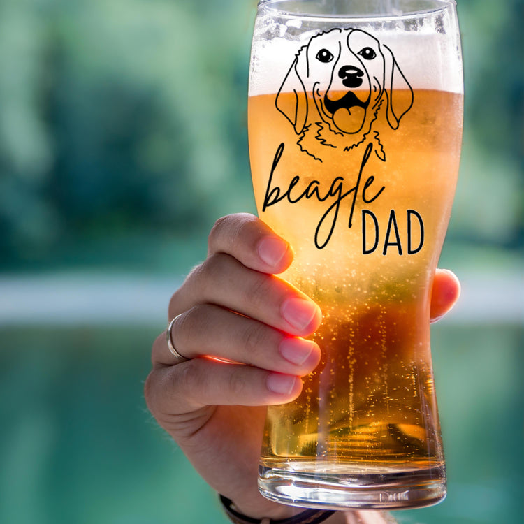 Custom Dog Dad Beer Glass