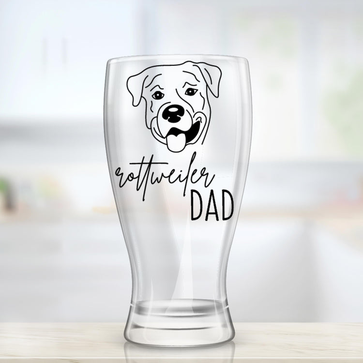 Custom Dog Dad Beer Glass