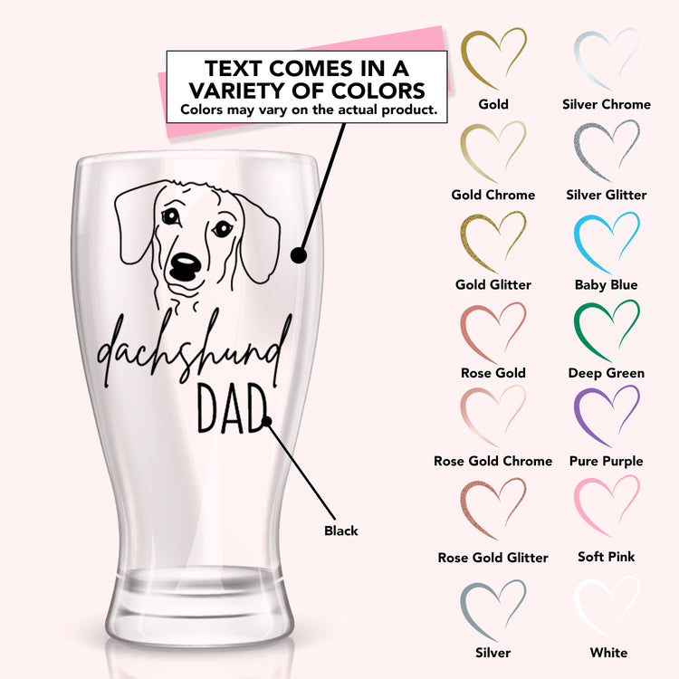 Custom Dog Dad Beer Glass