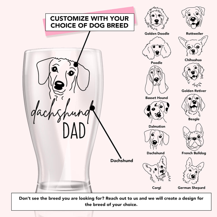 Custom Dog Dad Beer Glass