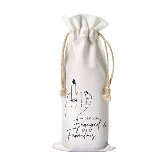 Fabulous and Engaged Custom Wine Bottle Tote Bag