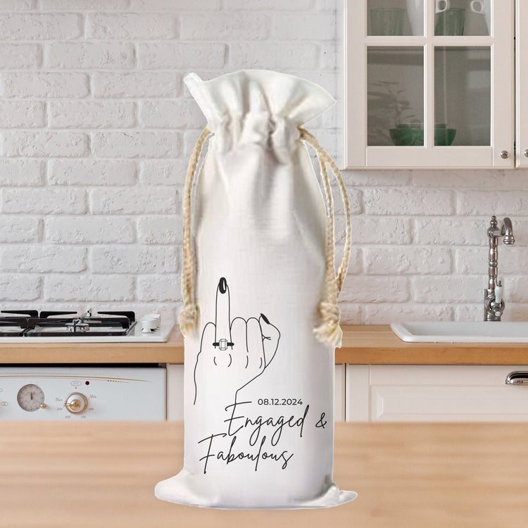 Fabulous and Engaged Custom Wine Bottle Tote Bag