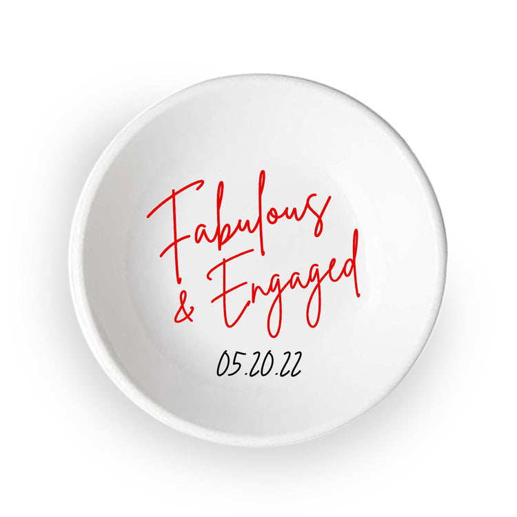 Fabulous & Engaged - Personalized Engagement Ring Dish