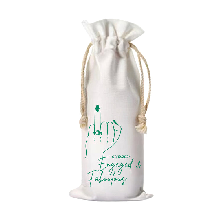 Fabulous and Engaged Custom Wine Bottle Tote Bag