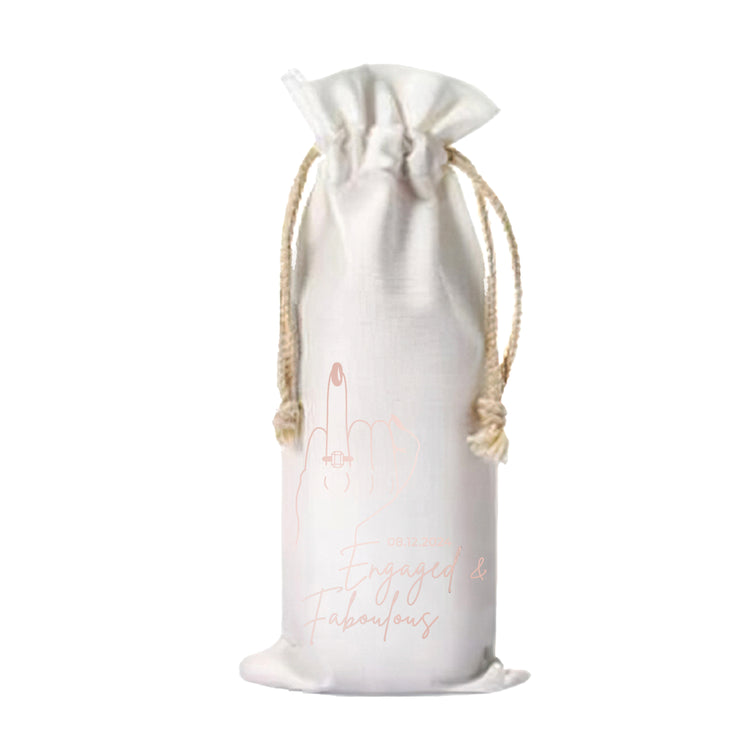 Fabulous and Engaged Custom Wine Bottle Tote Bag