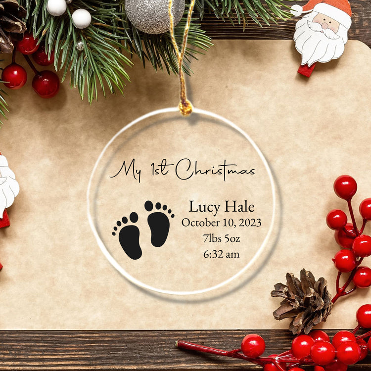 Baby's Footprint - Personalized First Christmas Ornament