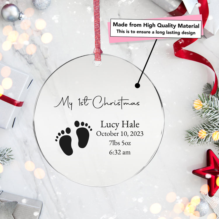 Baby's Footprint - Personalized First Christmas Ornament