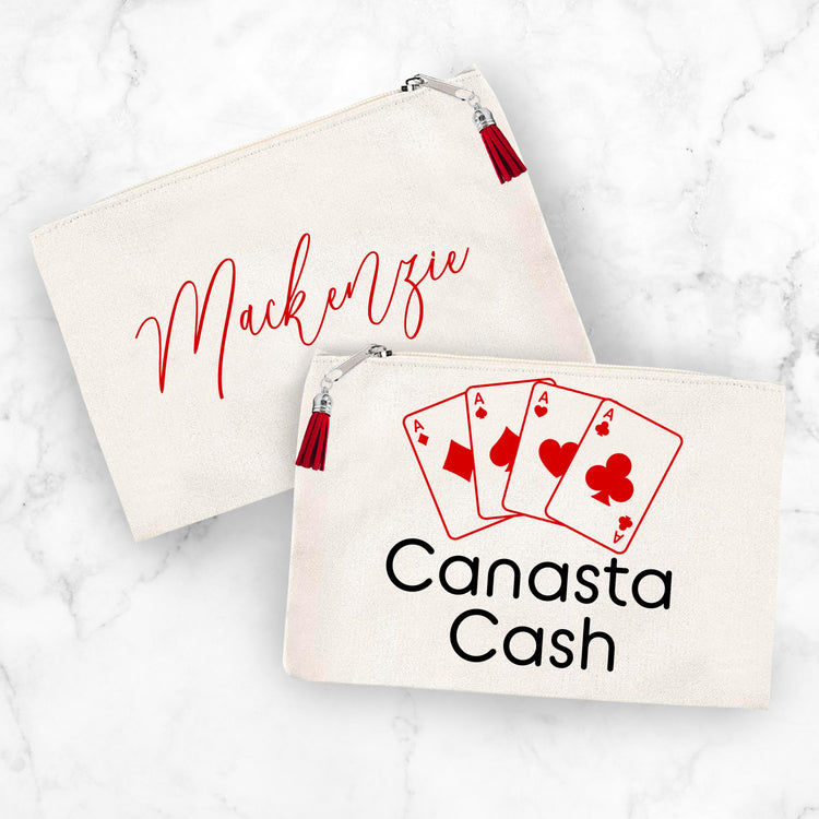 Personalized Canasta Cash Canvas Tote Bag