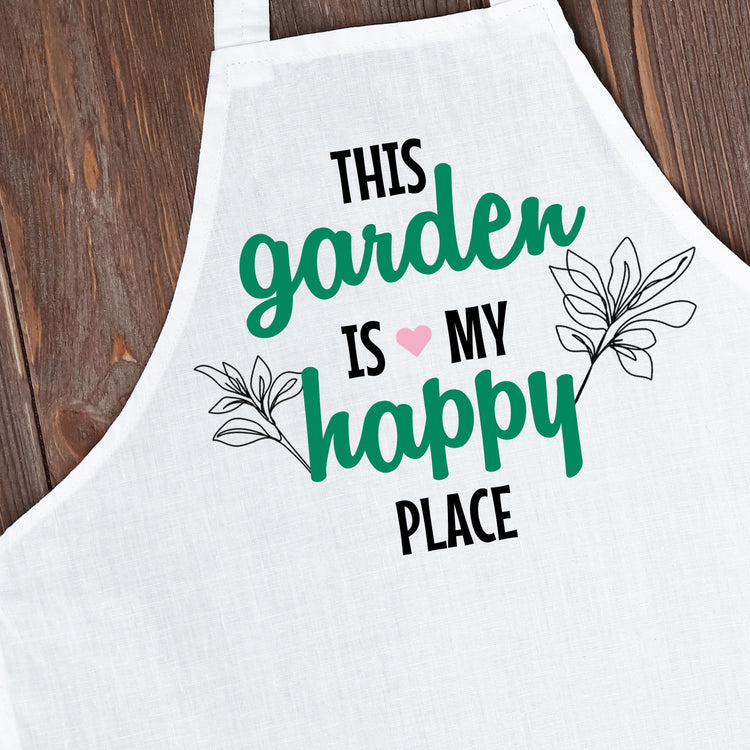 This Garden is My Happy Place Custom Apron