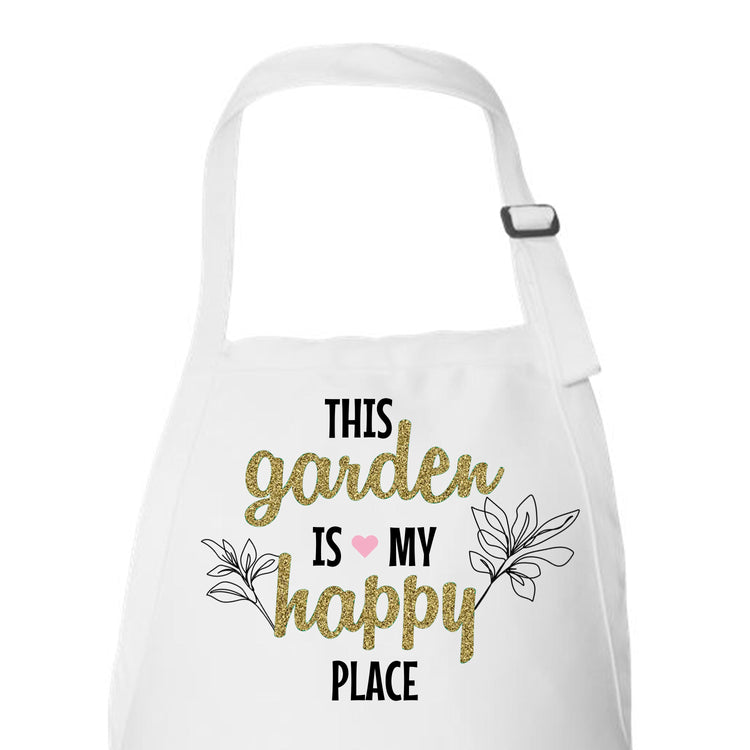 This Garden is My Happy Place Custom Apron