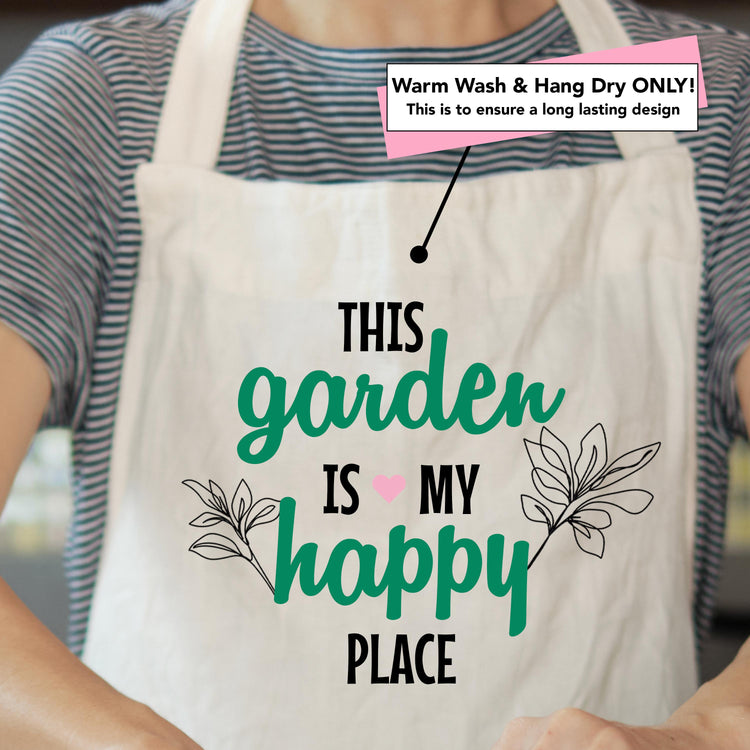 This Garden is My Happy Place Custom Apron