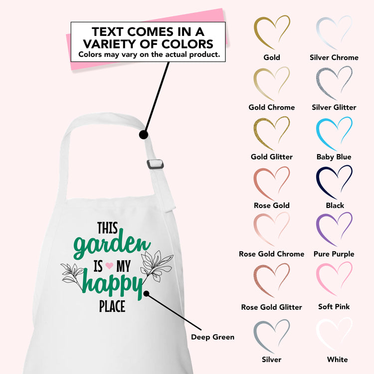 This Garden is My Happy Place Custom Apron