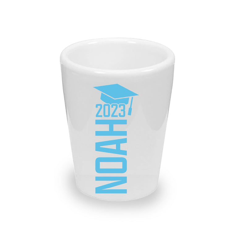 Custom College Graduation Shot Glasses (1.5 oz. Ceramic)