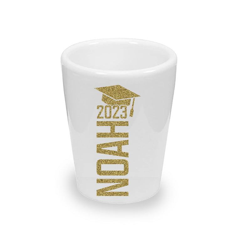 Custom College Graduation Shot Glasses (1.5 oz. Ceramic)