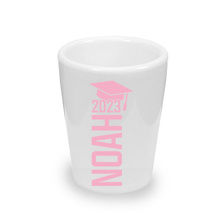 Custom College Graduation Shot Glasses (1.5 oz. Ceramic)