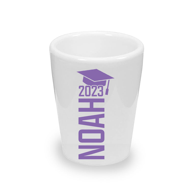 Custom College Graduation Shot Glasses (1.5 oz. Ceramic)